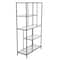 32" x 58" Black Metal 4 Shelf Storage Shelving Unit with Clear Glass Shelves